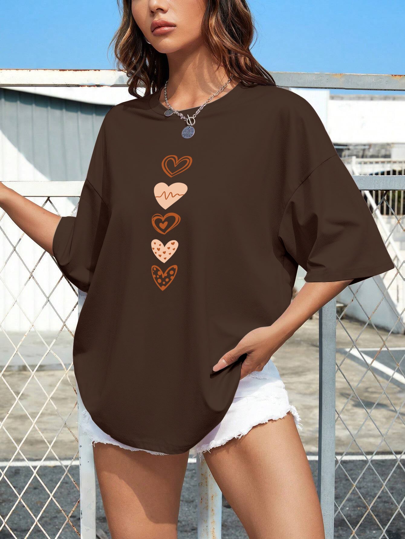 Printed Oversized Cotton T-Shirt for Women