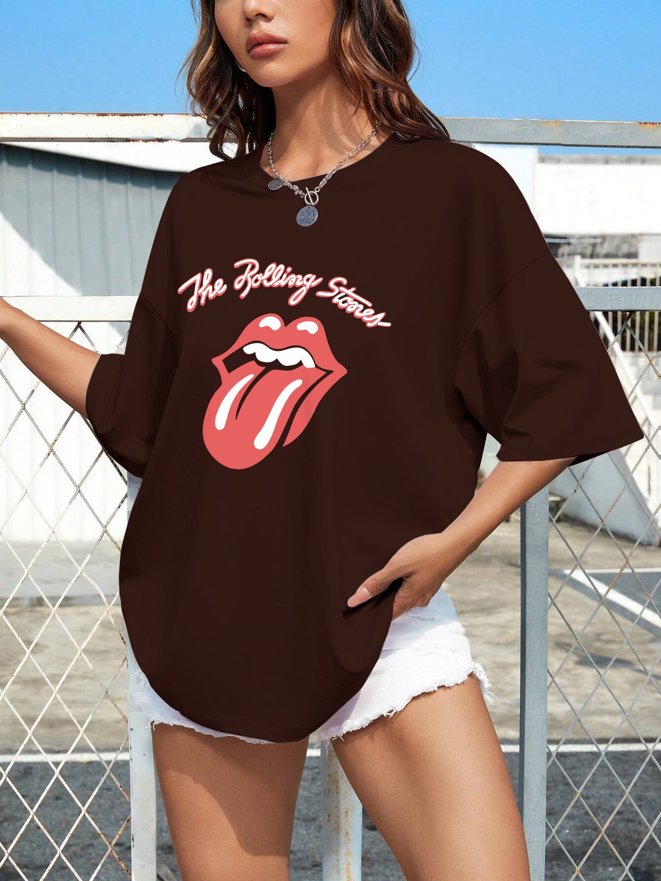Printed Oversized Cotton T-Shirt for Women