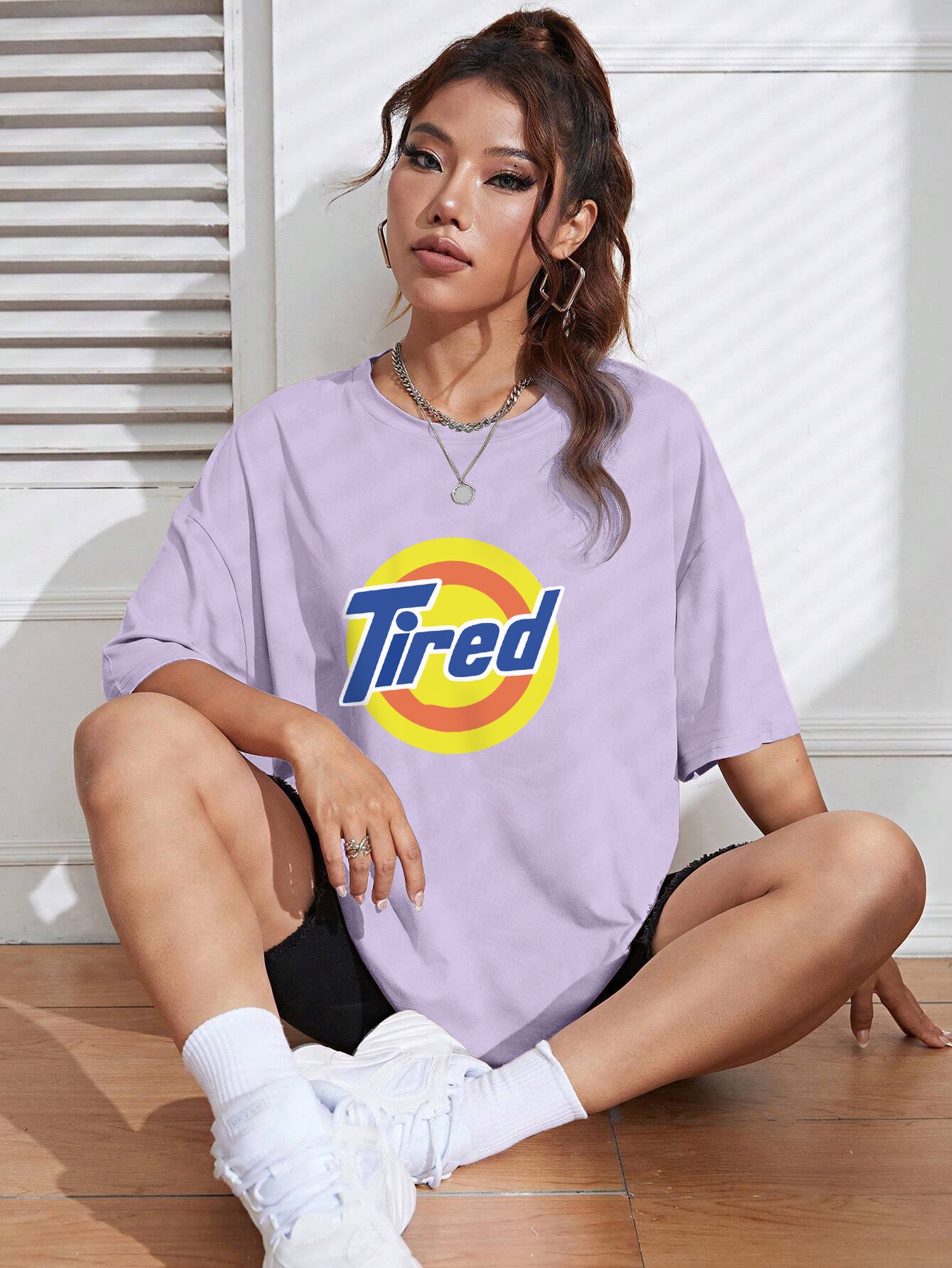 Printed Oversized Cotton T-Shirt for Women