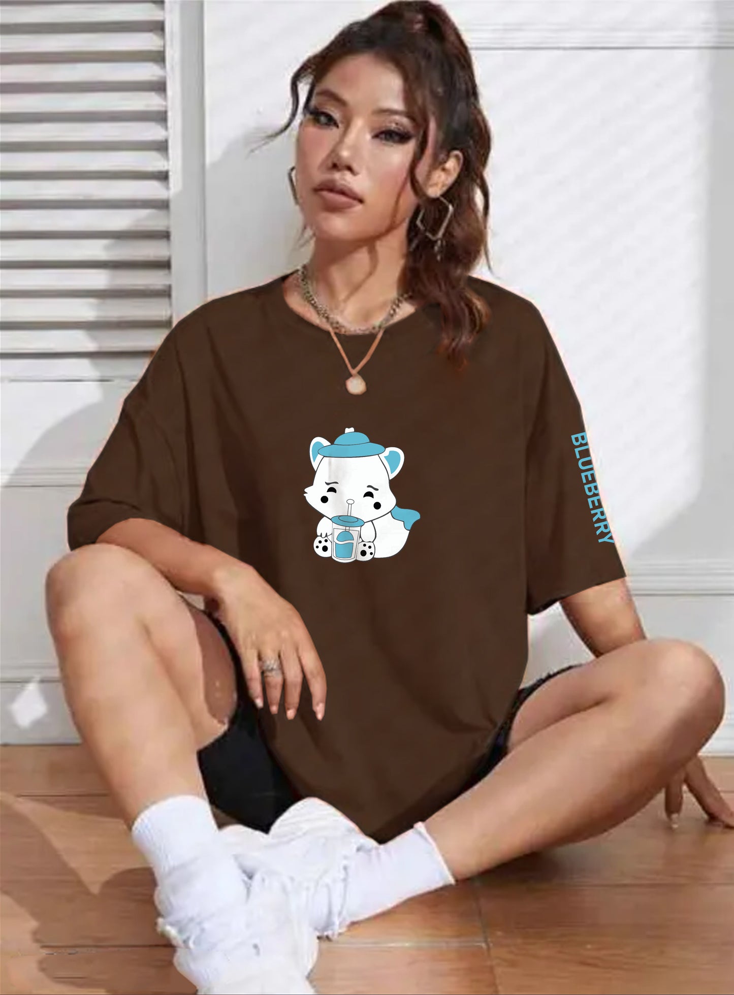 Printed Oversized Cotton T-Shirt for Women