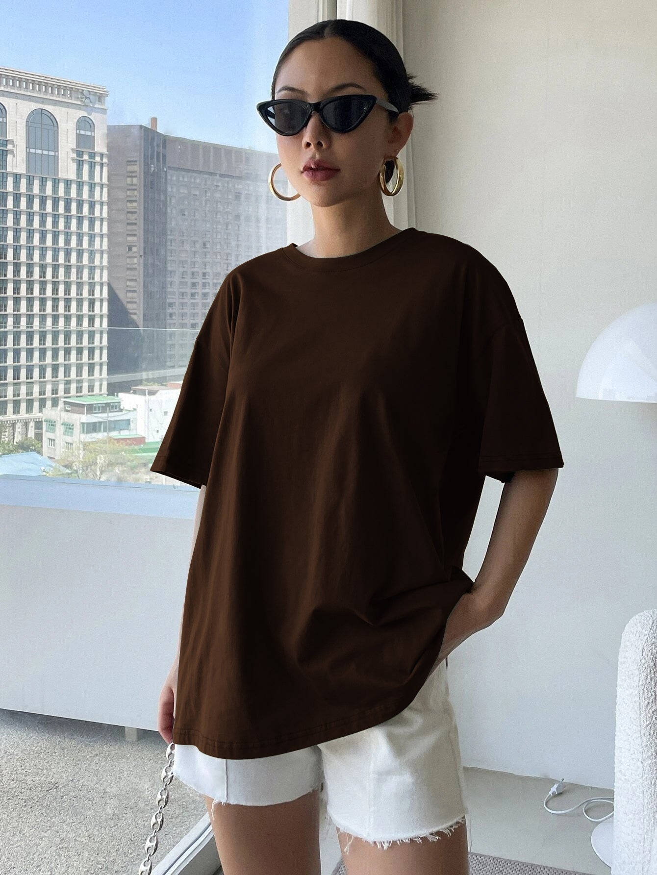 Printed Oversized Cotton T-Shirt for Women