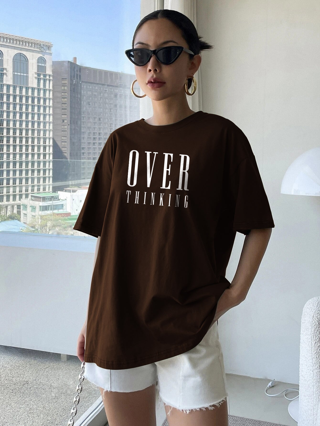 Printed Oversized Cotton T-Shirt for Women