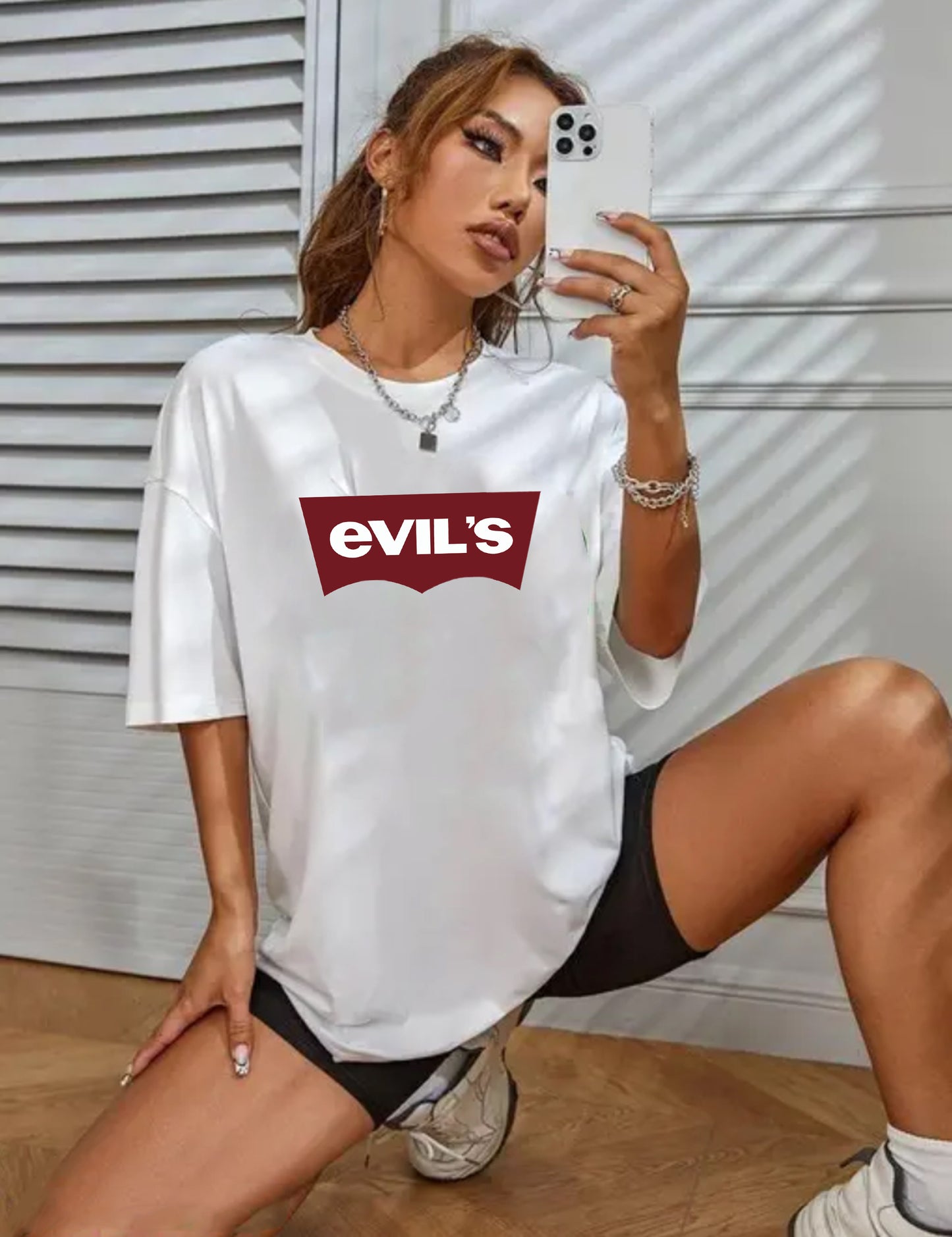 Printed Oversized Cotton T-Shirt for Women