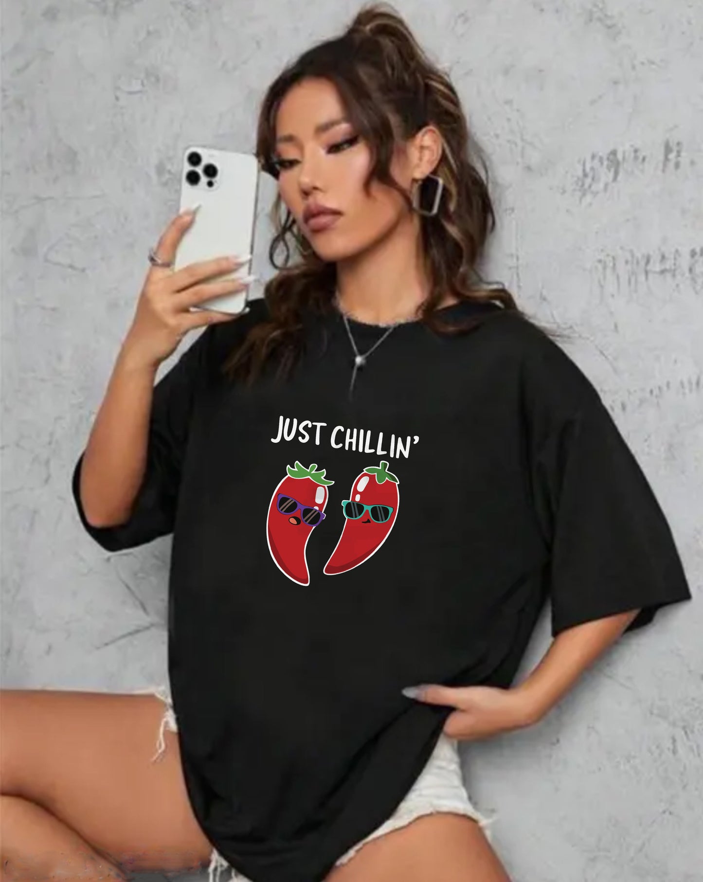 Printed Oversized Cotton T-Shirt for Women