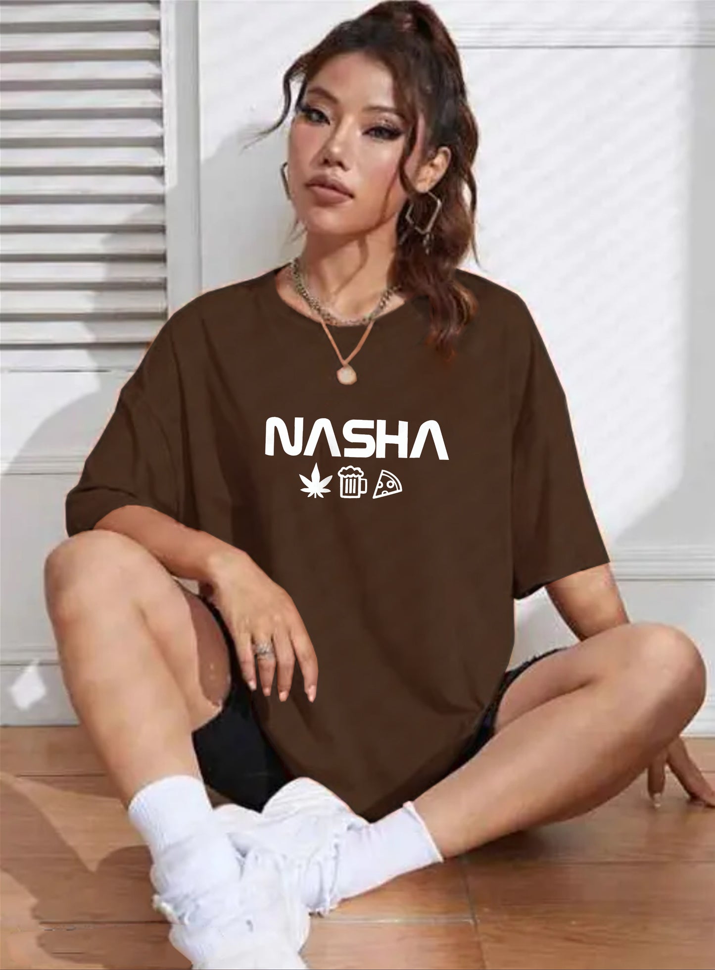 Printed Oversized Cotton T-Shirt for Women