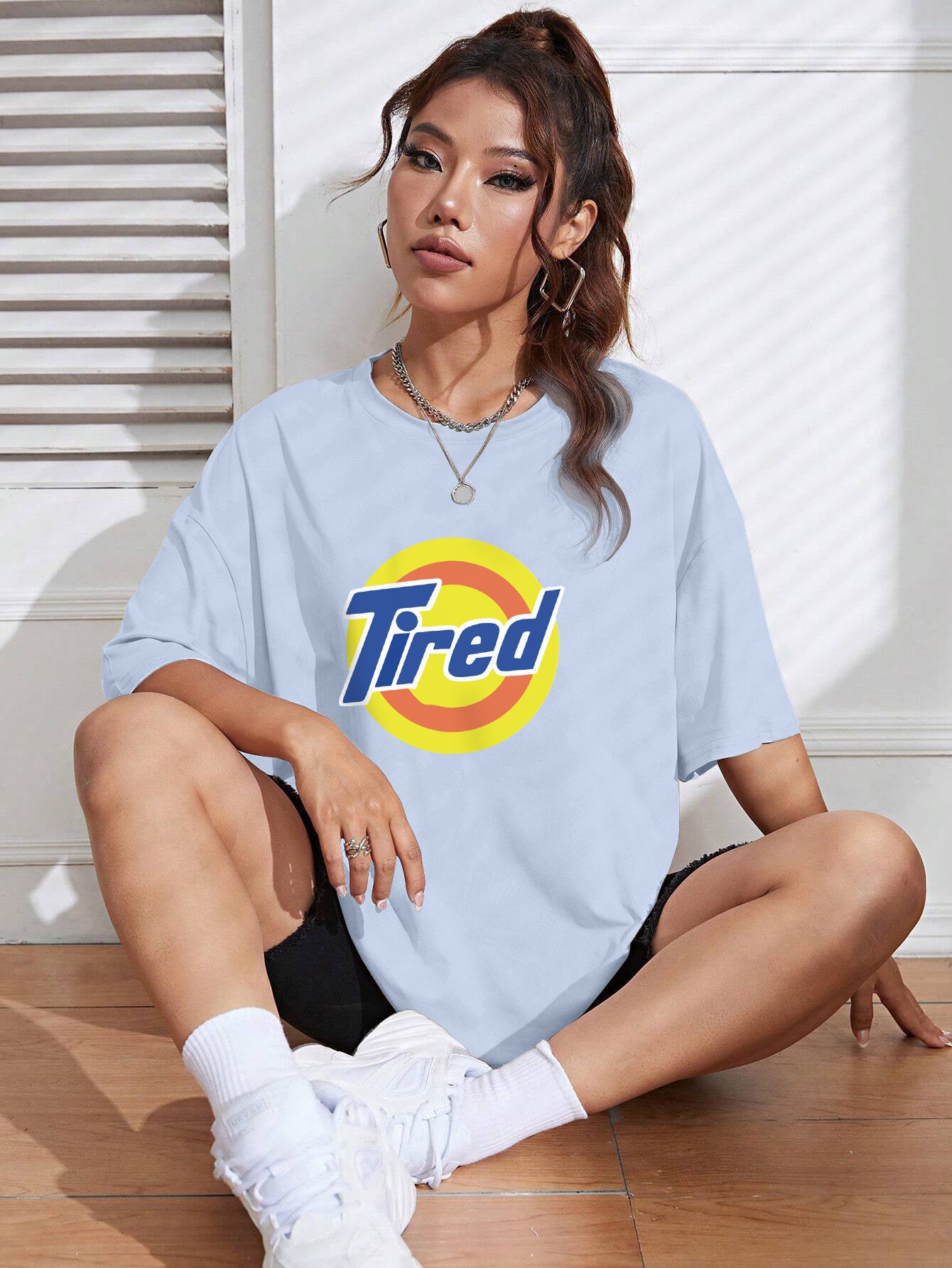 Printed Oversized Cotton T-Shirt for Women