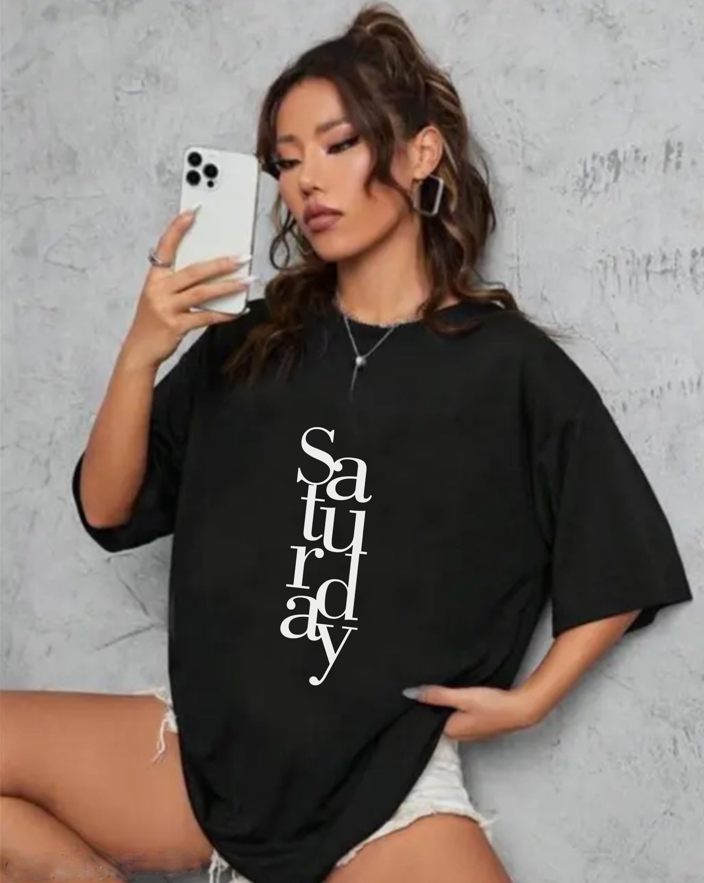 Printed Oversized Cotton T-Shirt for Women