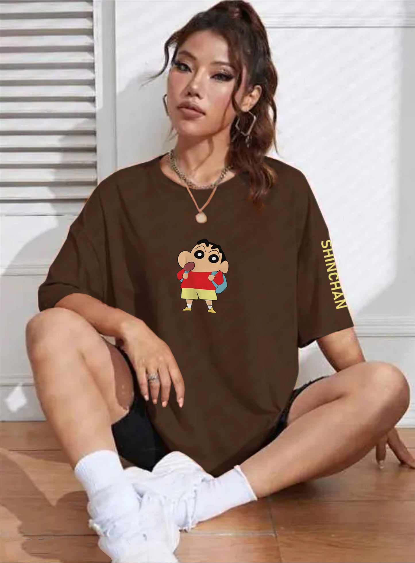 Printed Oversized Cotton T-Shirt for Women
