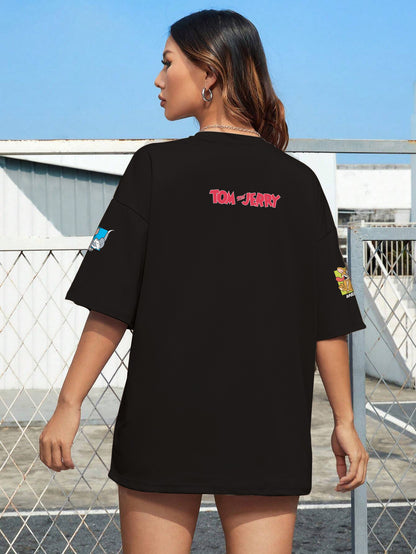 Printed Oversized Cotton T-Shirt for Women
