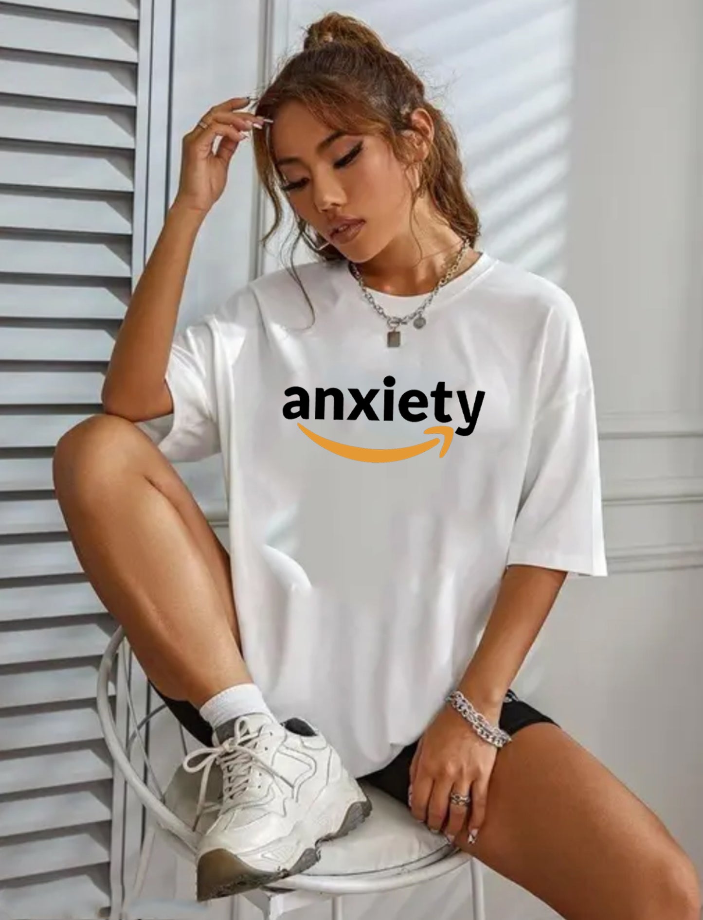 Printed Oversized Cotton T-Shirt for Women