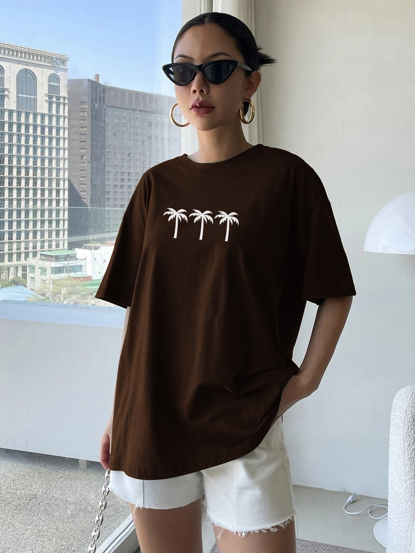 Printed Oversized Cotton T-Shirt for Women