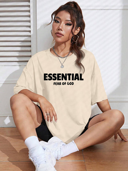 Printed Oversized Cotton T-Shirt for Women