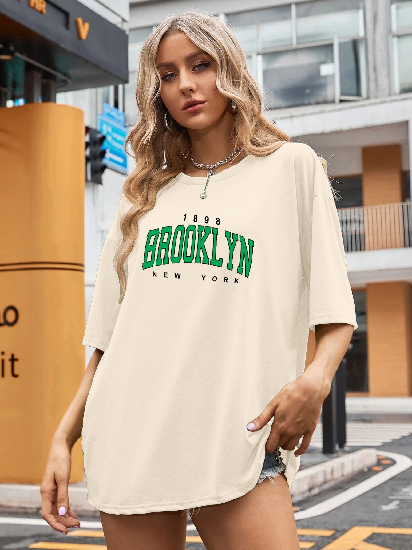 Printed Oversized Cotton T-Shirt for Women