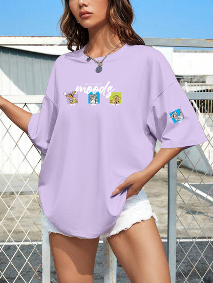 Printed Oversized Cotton T-Shirt for Women