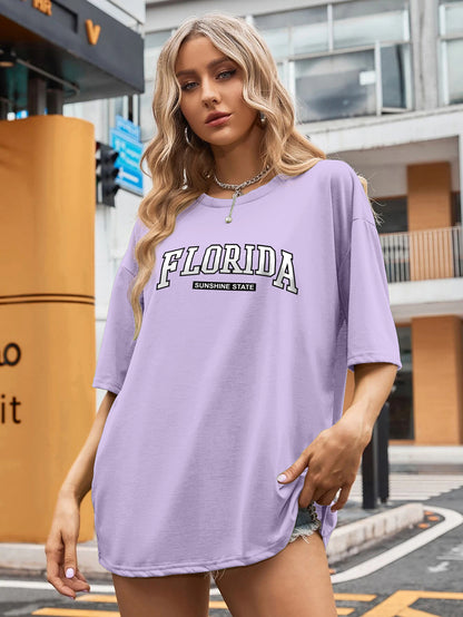 Printed Oversized Cotton T-Shirt for Women