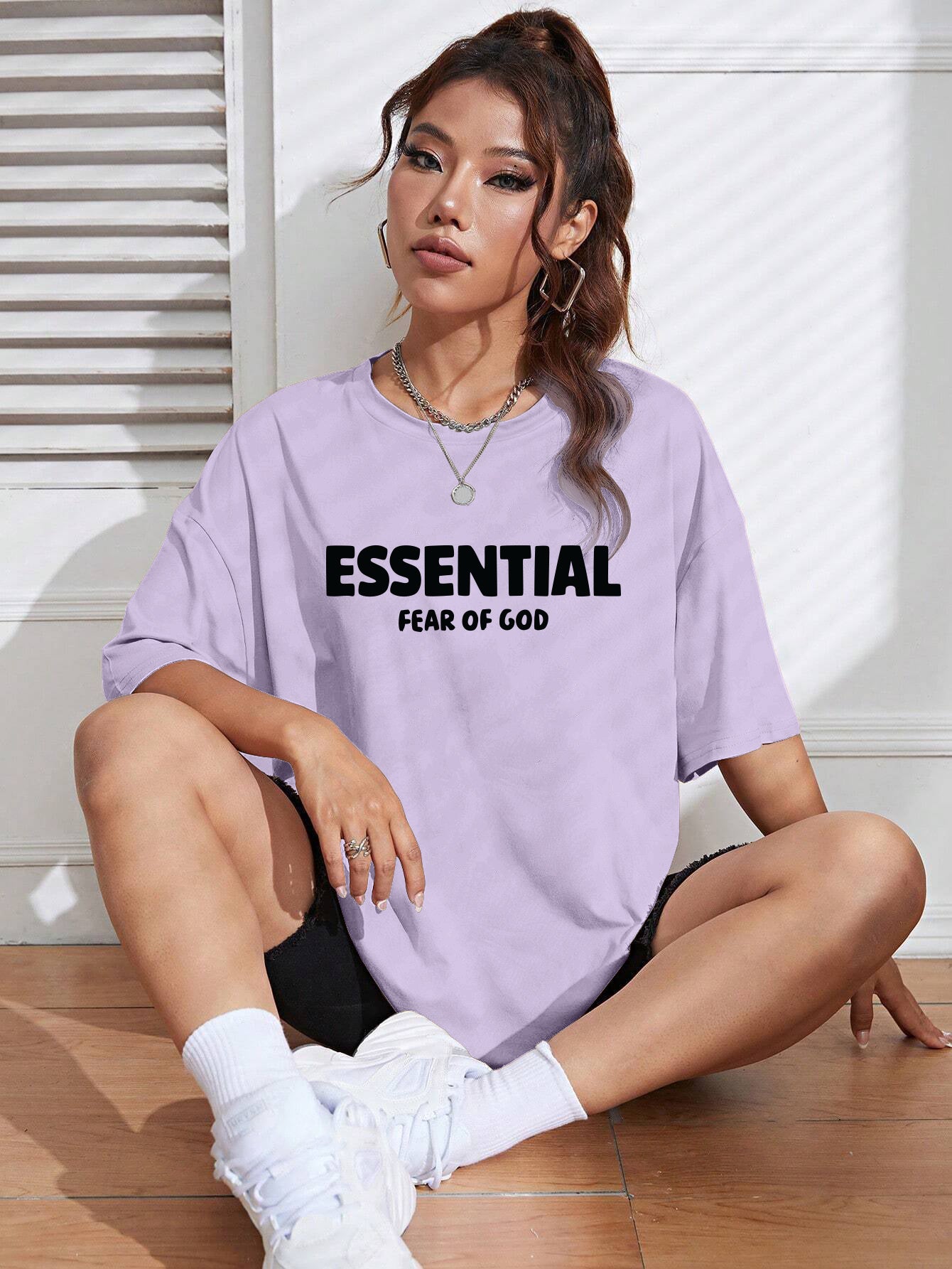 Printed Oversized Cotton T-Shirt for Women