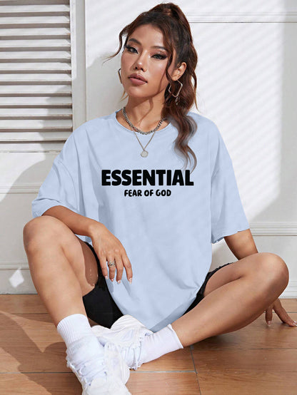Printed Oversized Cotton T-Shirt for Women