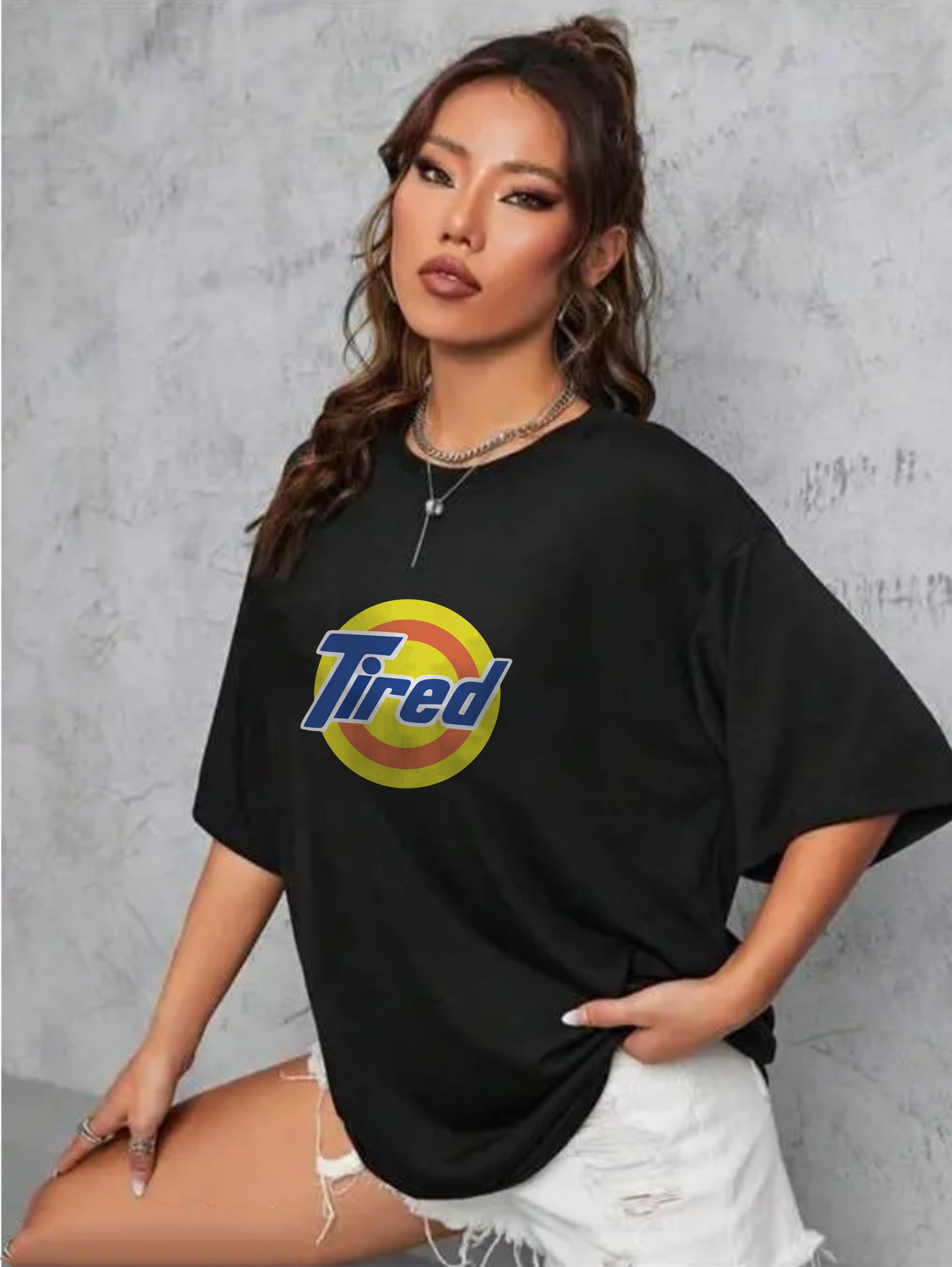 Printed Oversized Cotton T-Shirt for Women