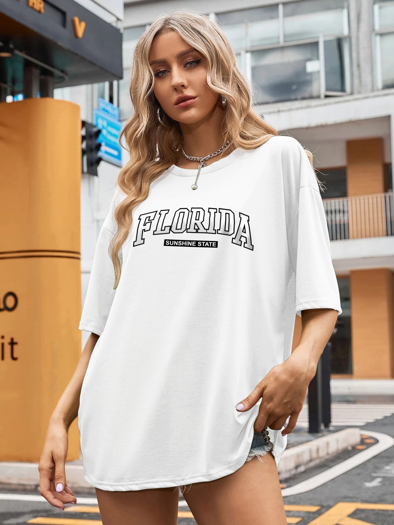 Printed Oversized Cotton T-Shirt for Women