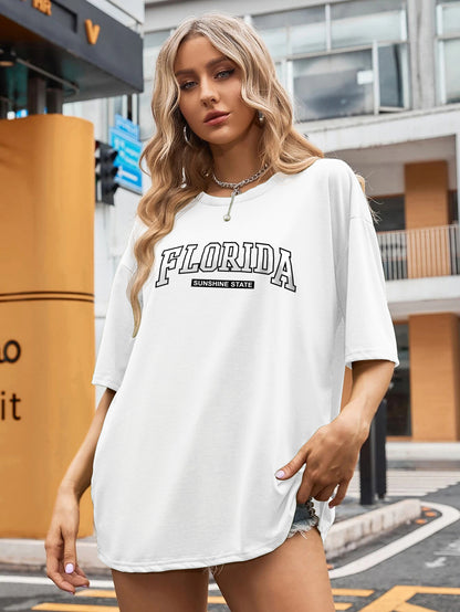 Printed Oversized Cotton T-Shirt for Women