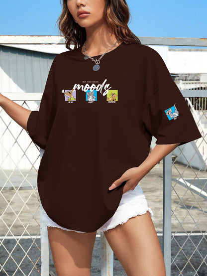 Printed Oversized Cotton T-Shirt for Women