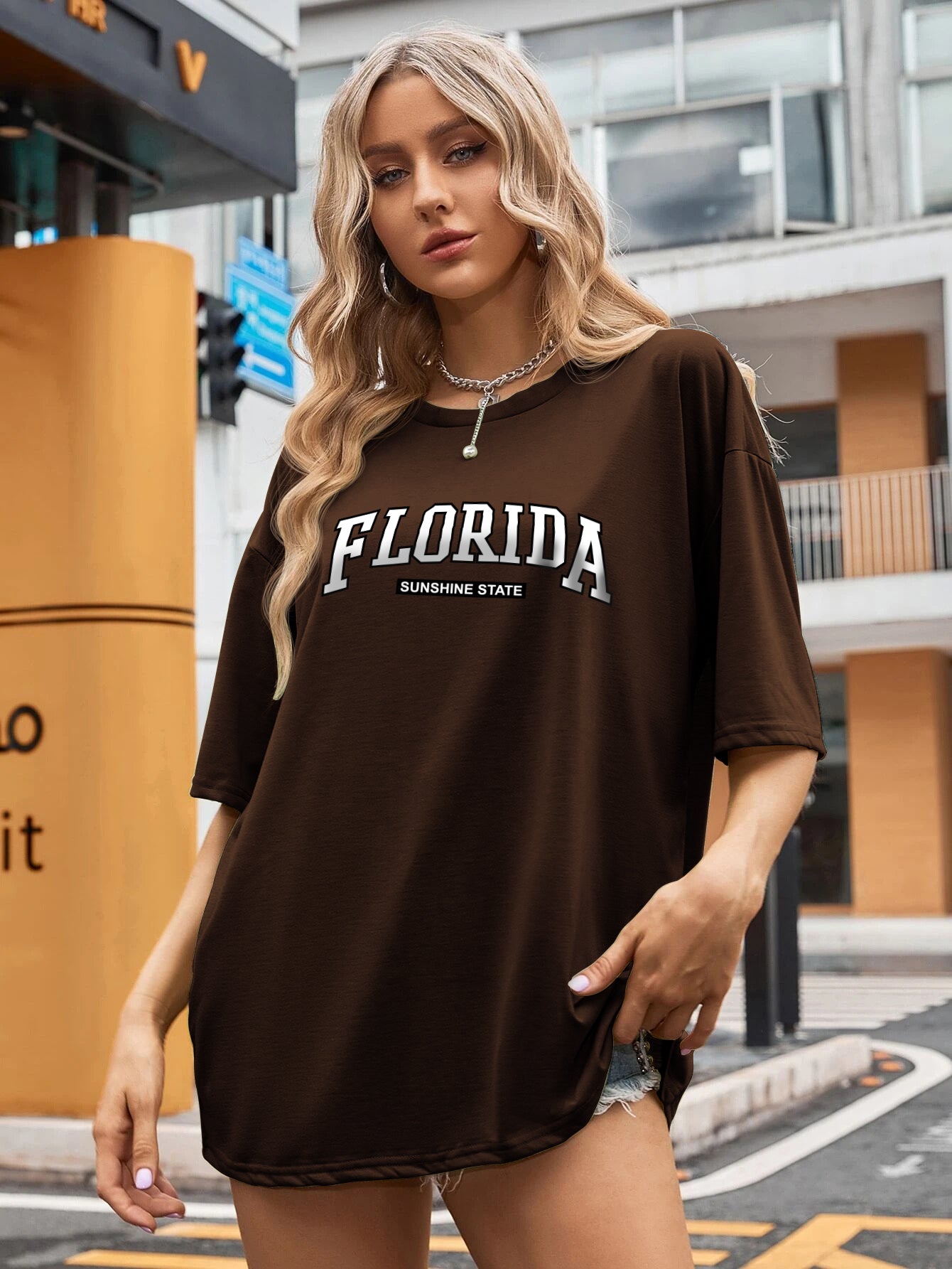 Printed Oversized Cotton T-Shirt for Women