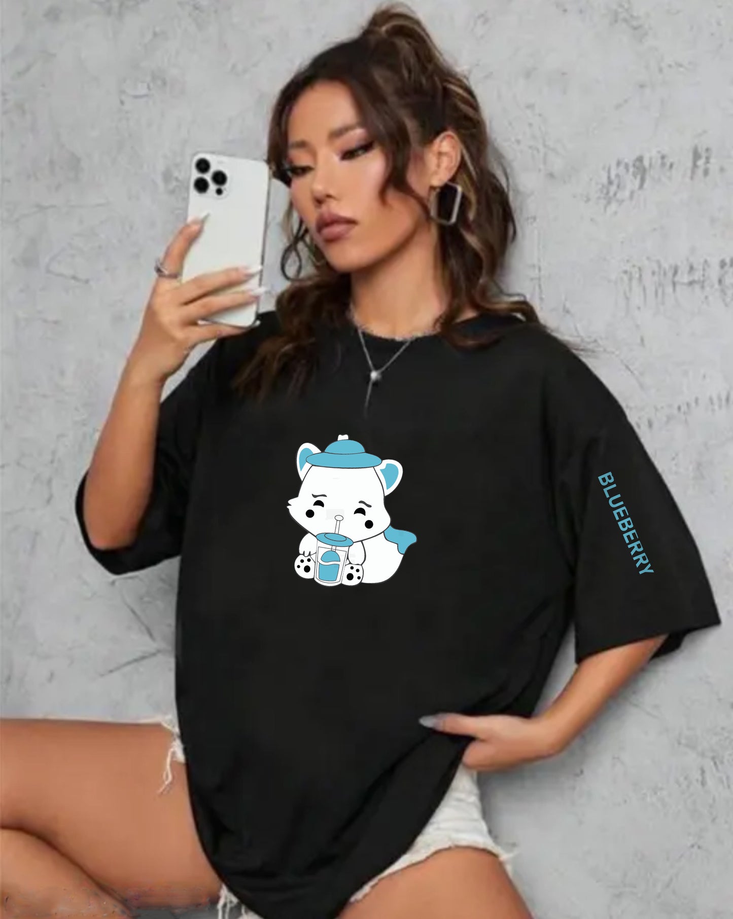 Printed Oversized Cotton T-Shirt for Women