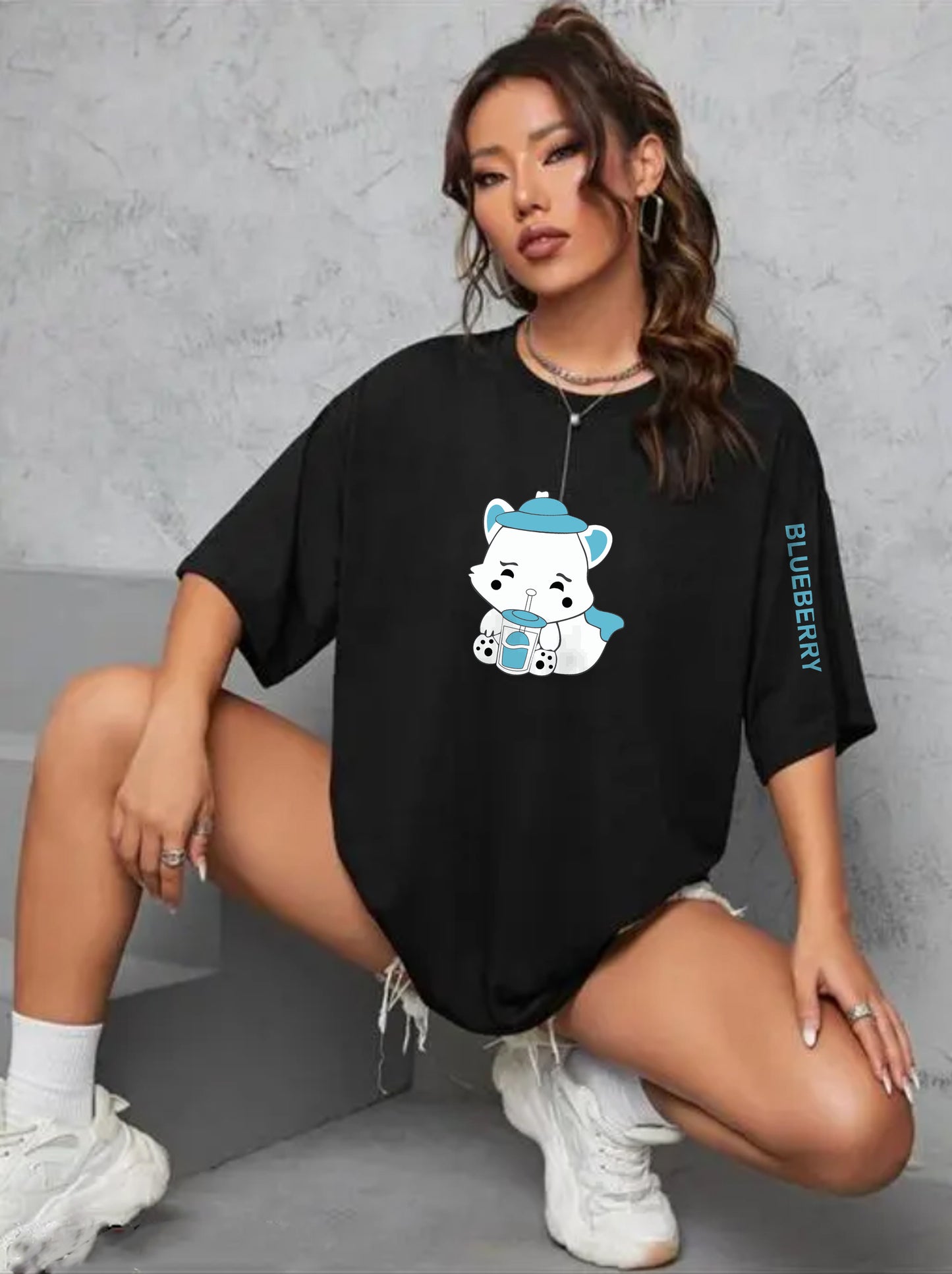 Printed Oversized Cotton T-Shirt for Women