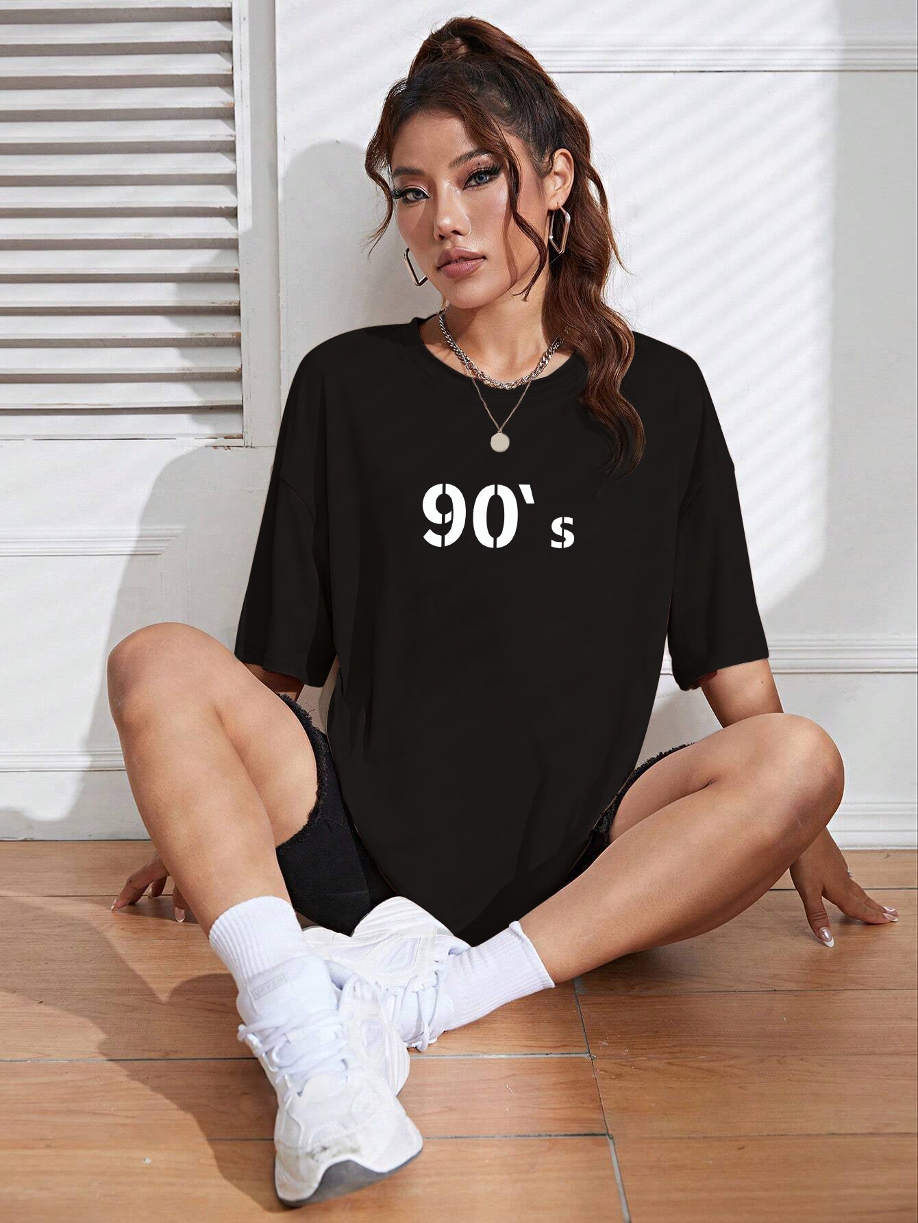 Printed Oversized Cotton T-Shirt for Women