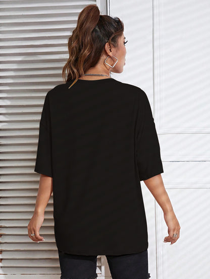 Printed Oversized Cotton T-Shirt for Women