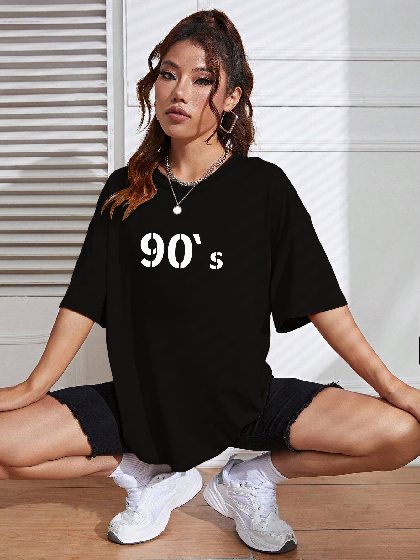Printed Oversized Cotton T-Shirt for Women