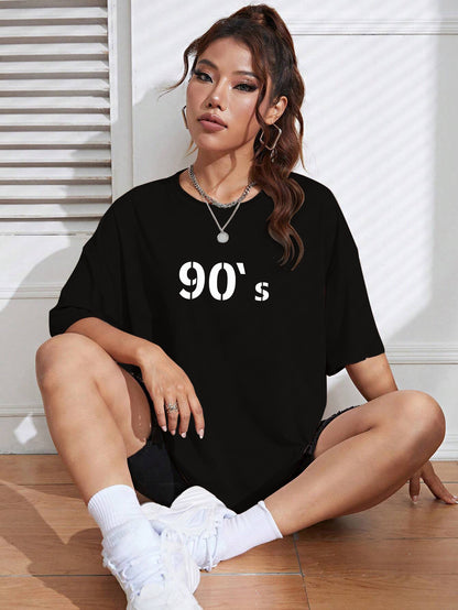 Printed Oversized Cotton T-Shirt for Women