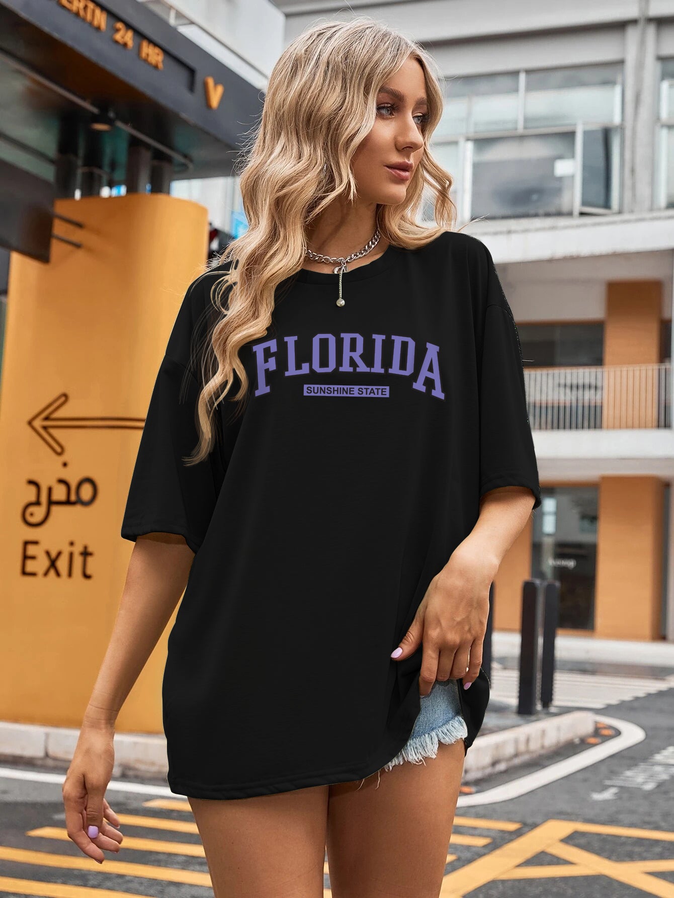 Printed Oversized Cotton T-Shirt for Women