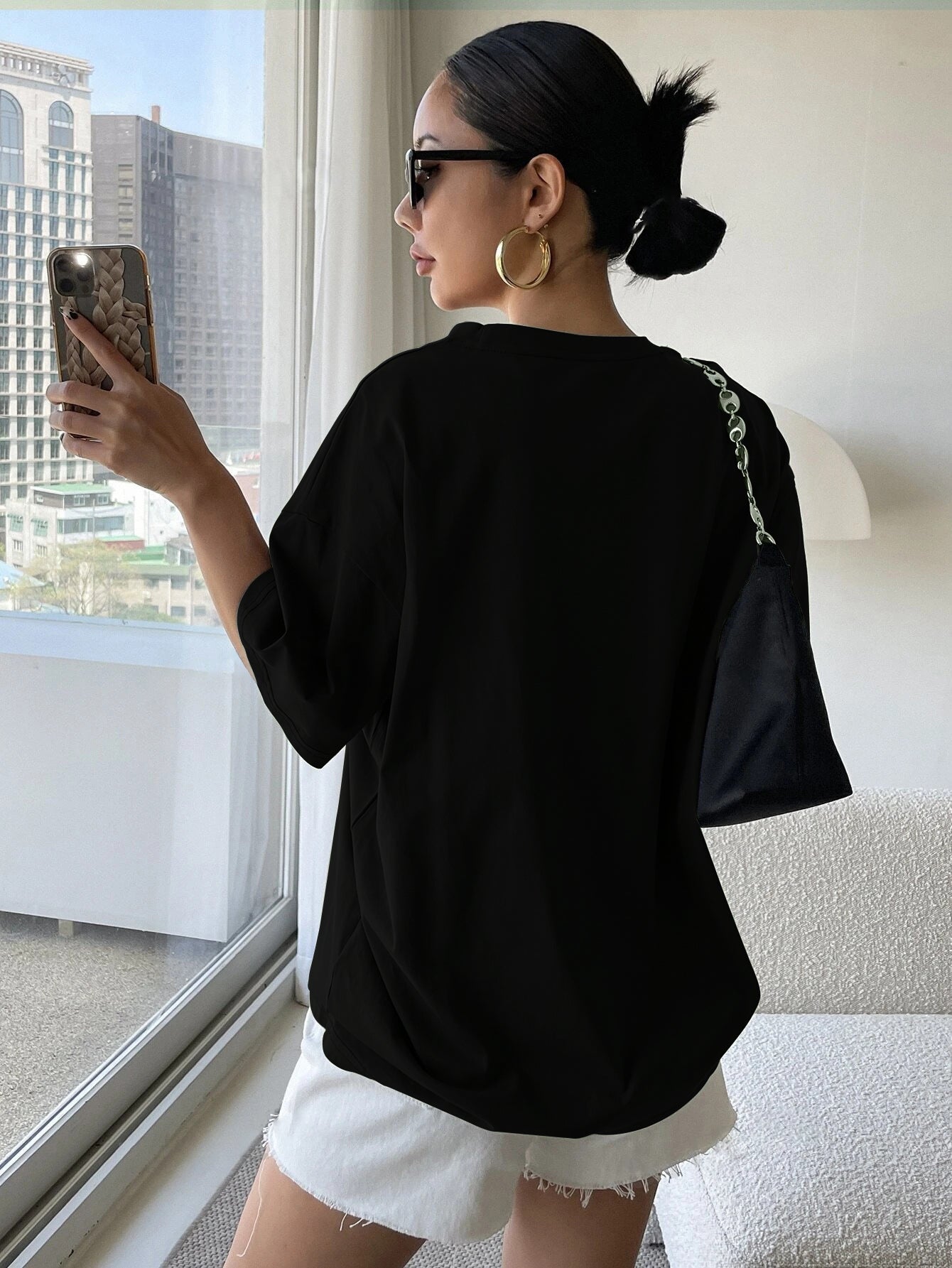 Printed Oversized Cotton T-Shirt for Women
