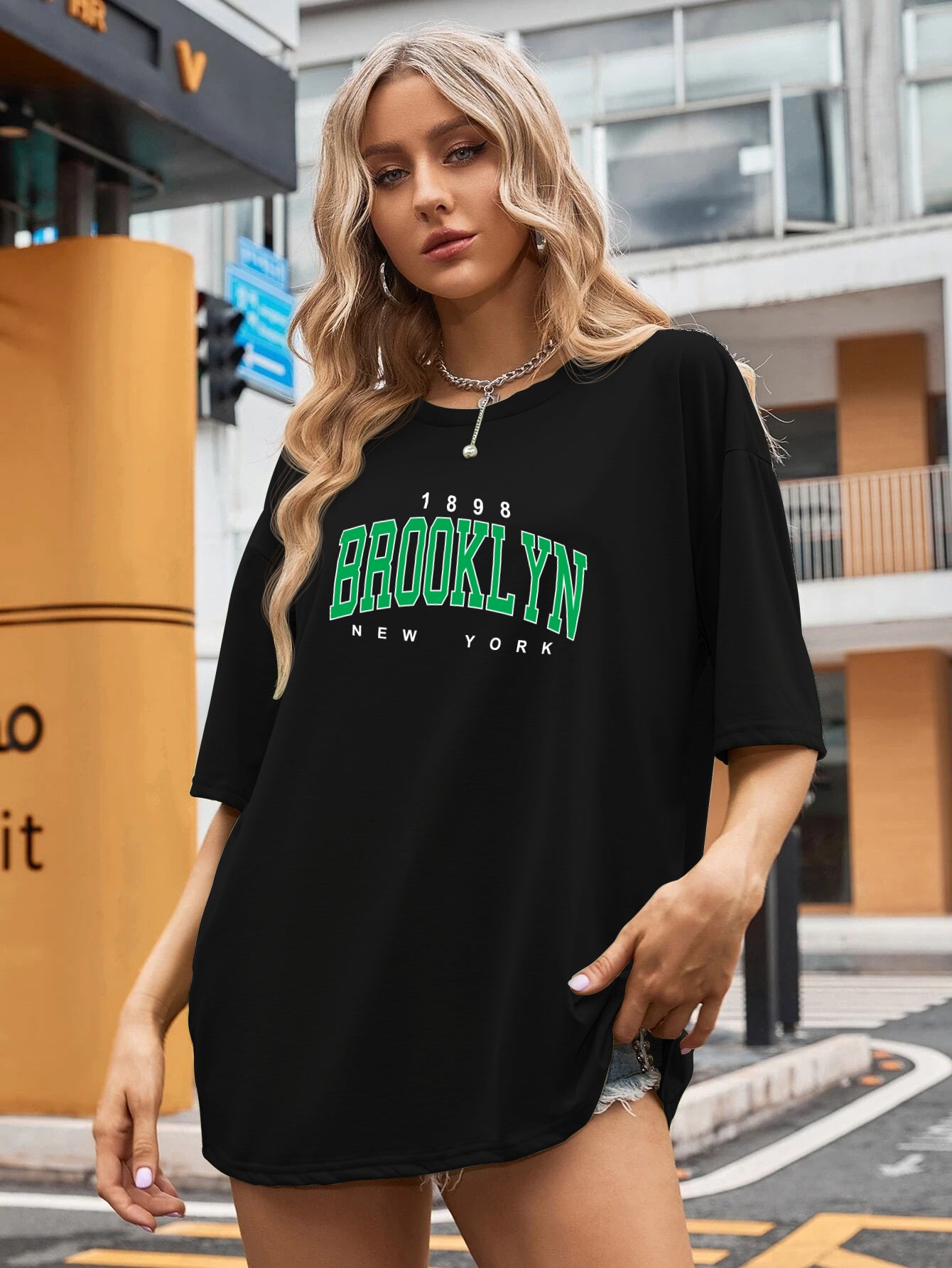 Printed Oversized Cotton T-Shirt for Women