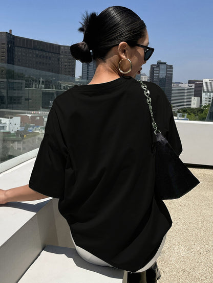 Printed Oversized Cotton T-Shirt for Women