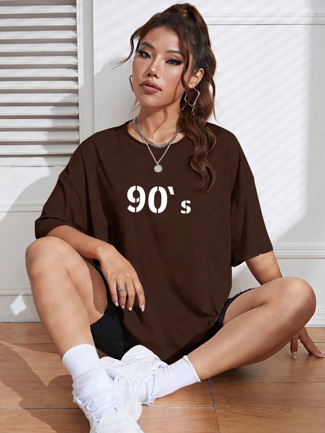 Printed Oversized Cotton T-Shirt for Women