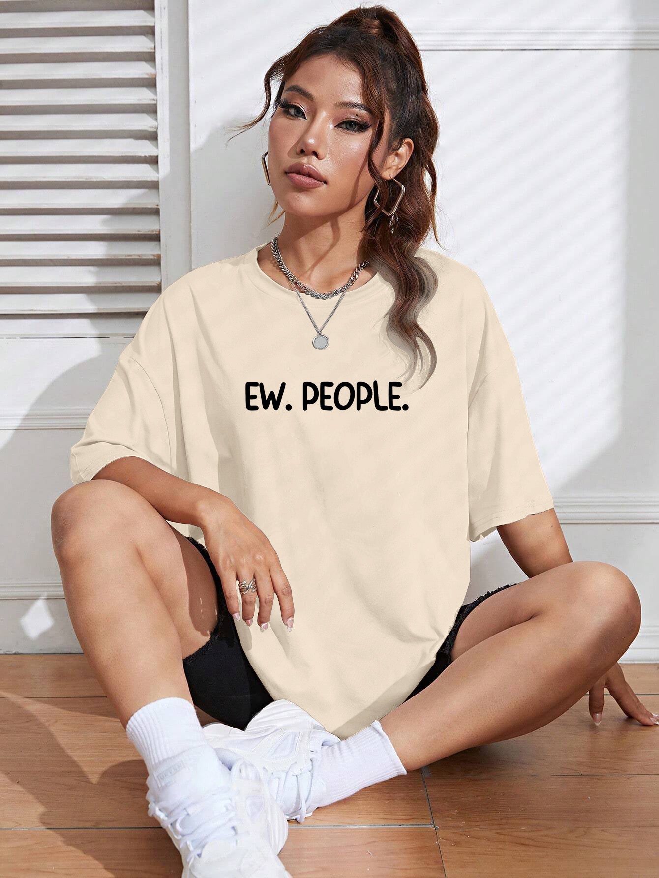 Printed Oversized Cotton T-Shirt for Women