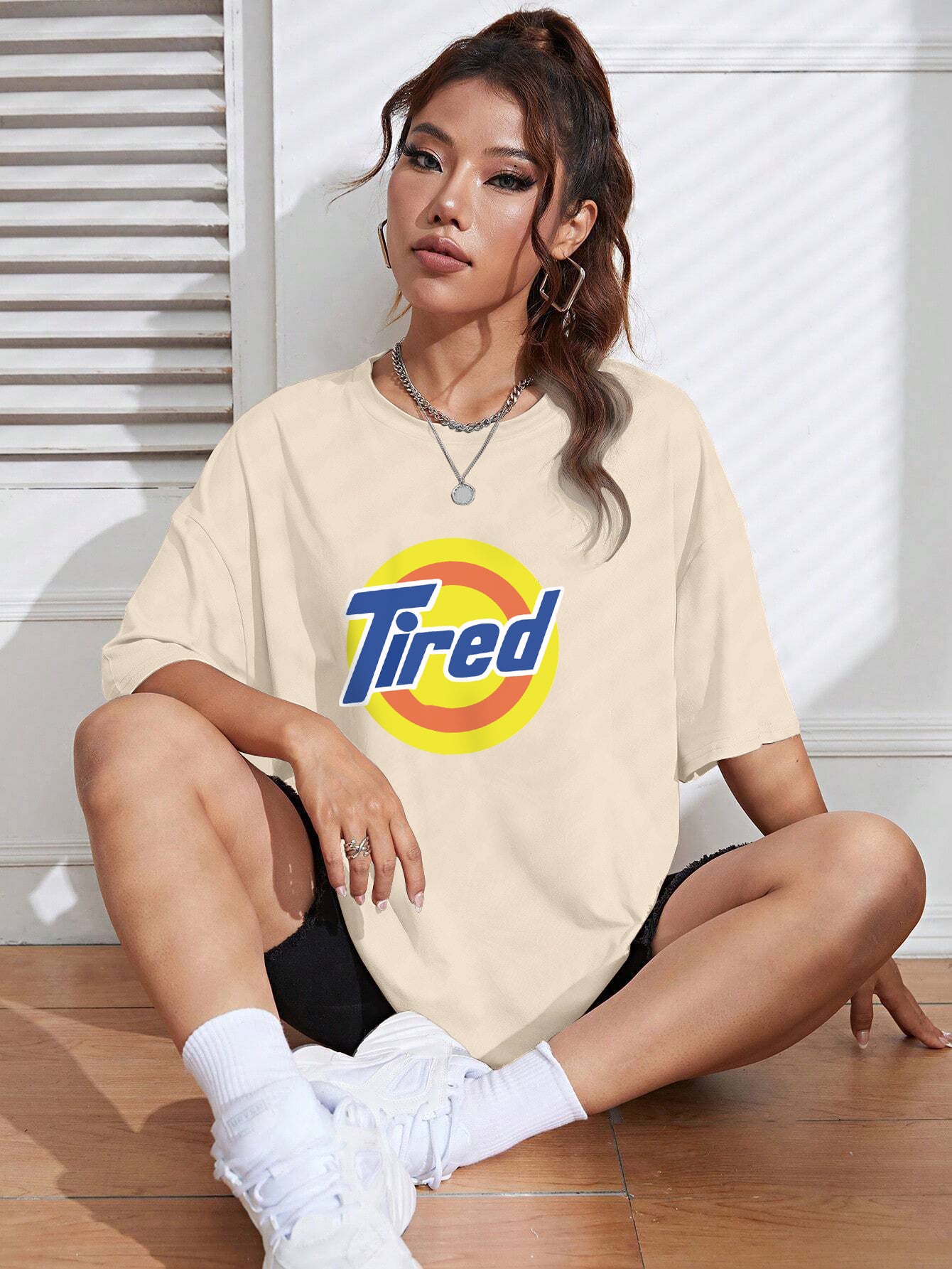 Printed Oversized Cotton T-Shirt for Women
