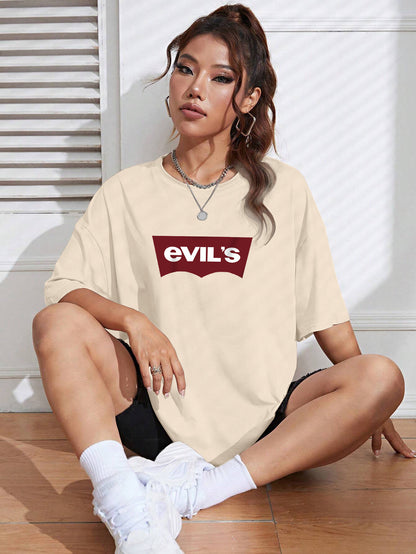 Printed Oversized Cotton T-Shirt for Women