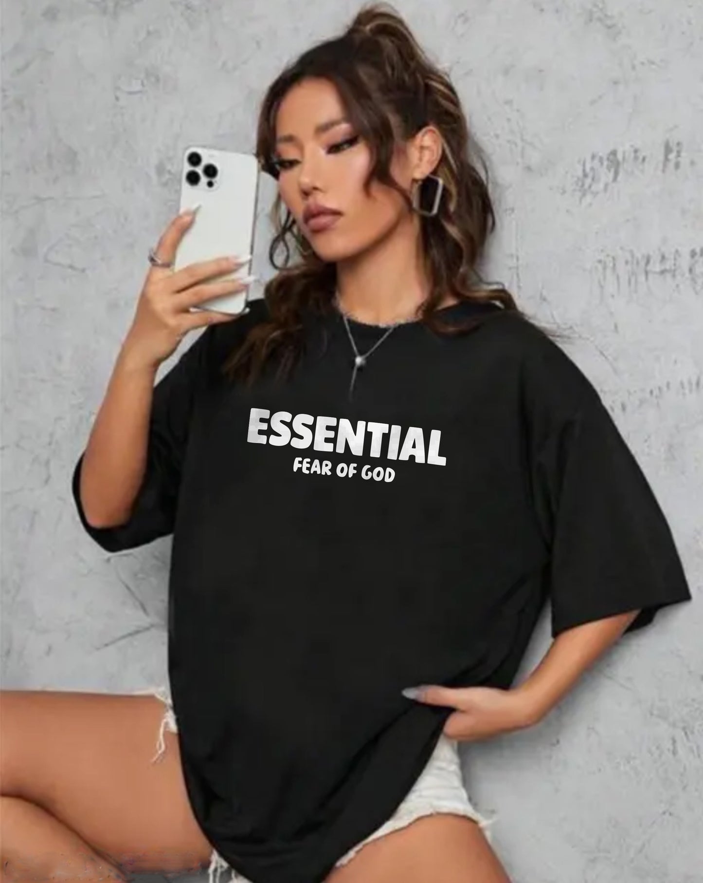 Printed Oversized Cotton T-Shirt for Women