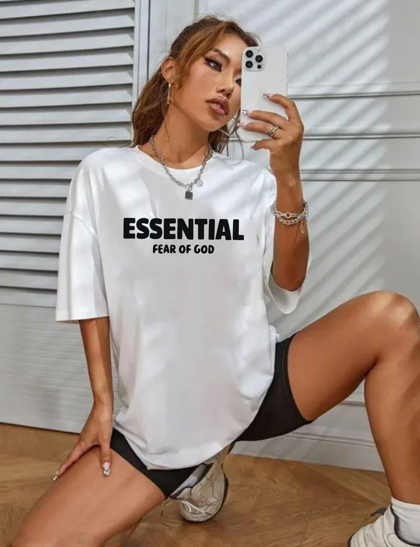 Printed Oversized Cotton T-Shirt for Women