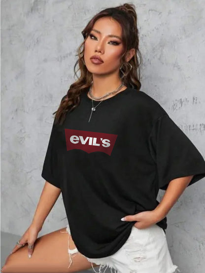 Printed Oversized Cotton T-Shirt for Women