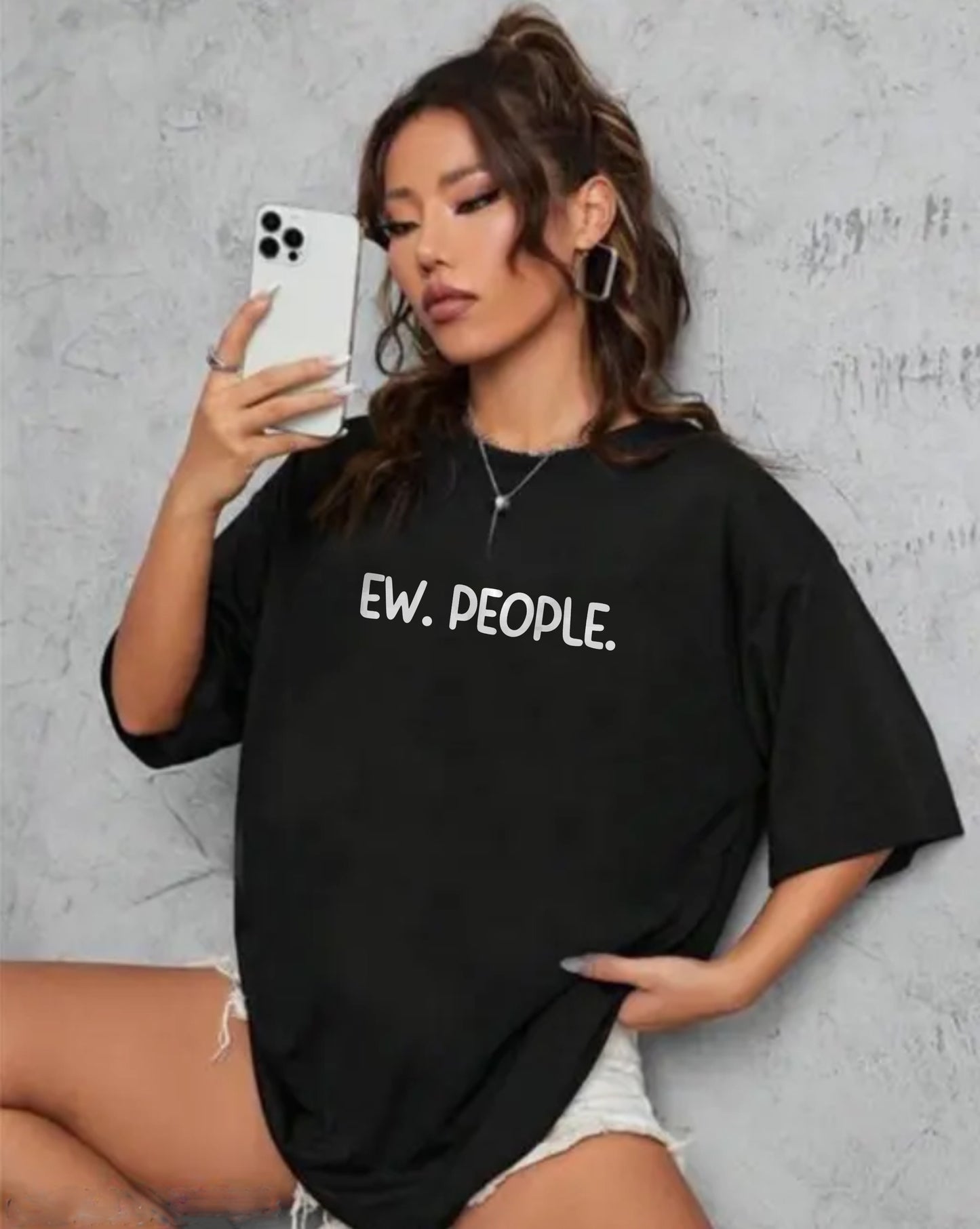 Printed Oversized Cotton T-Shirt for Women