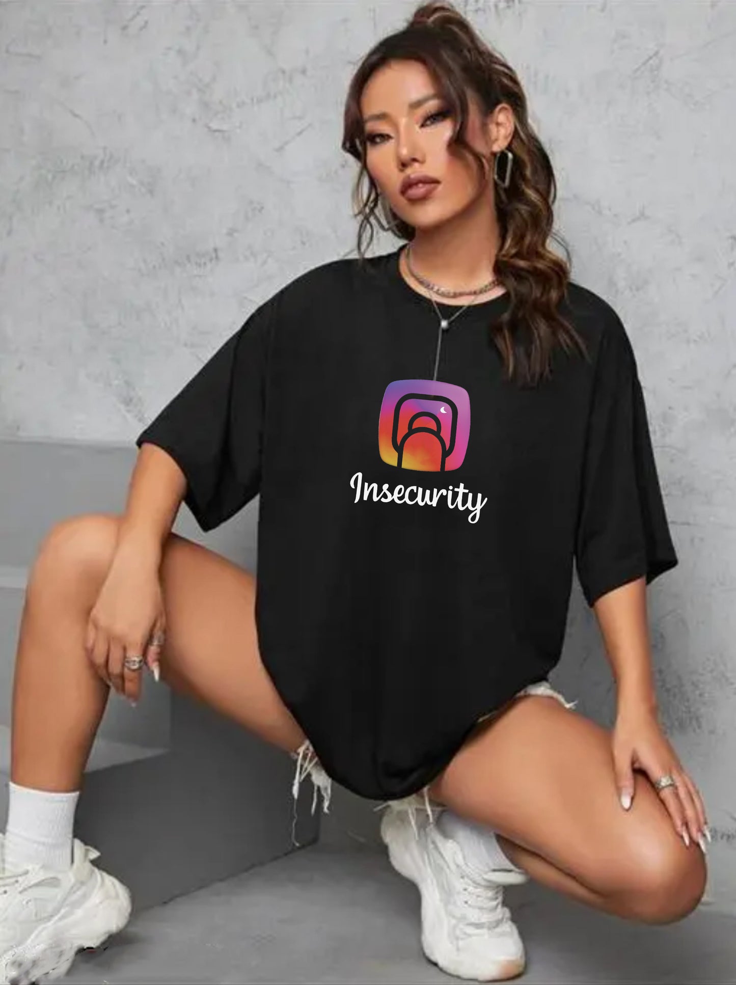 Printed Oversized Cotton T-Shirt for Women