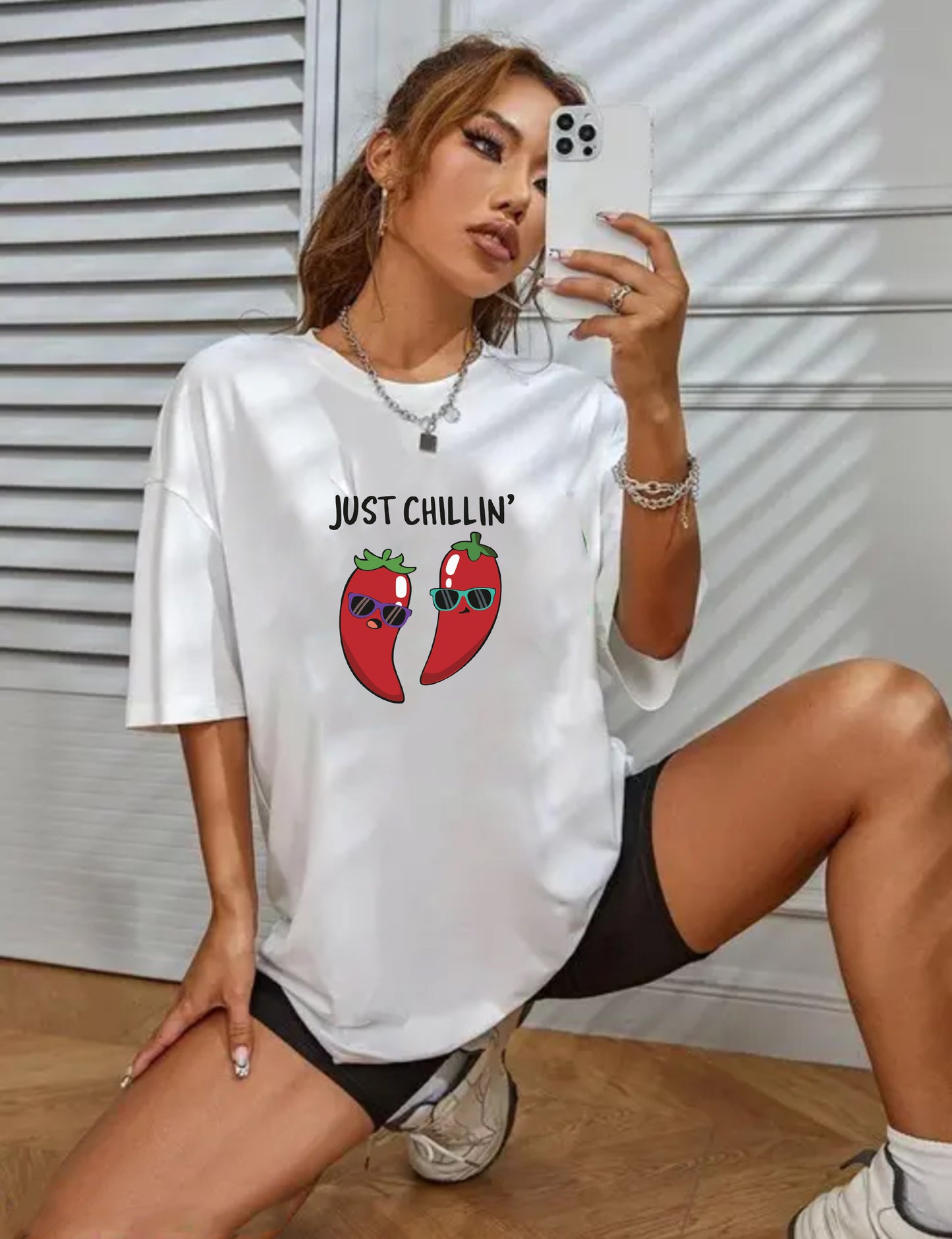 Printed Oversized Cotton T-Shirt for Women