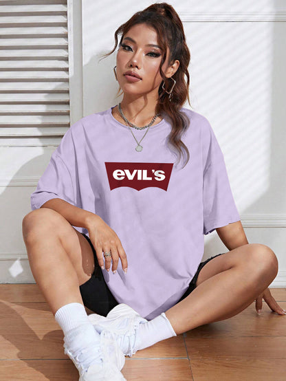 Printed Oversized Cotton T-Shirt for Women