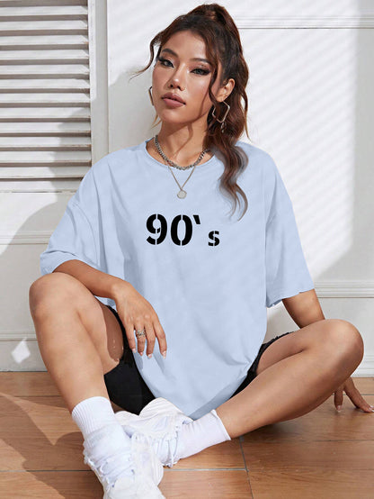 Printed Oversized Cotton T-Shirt for Women