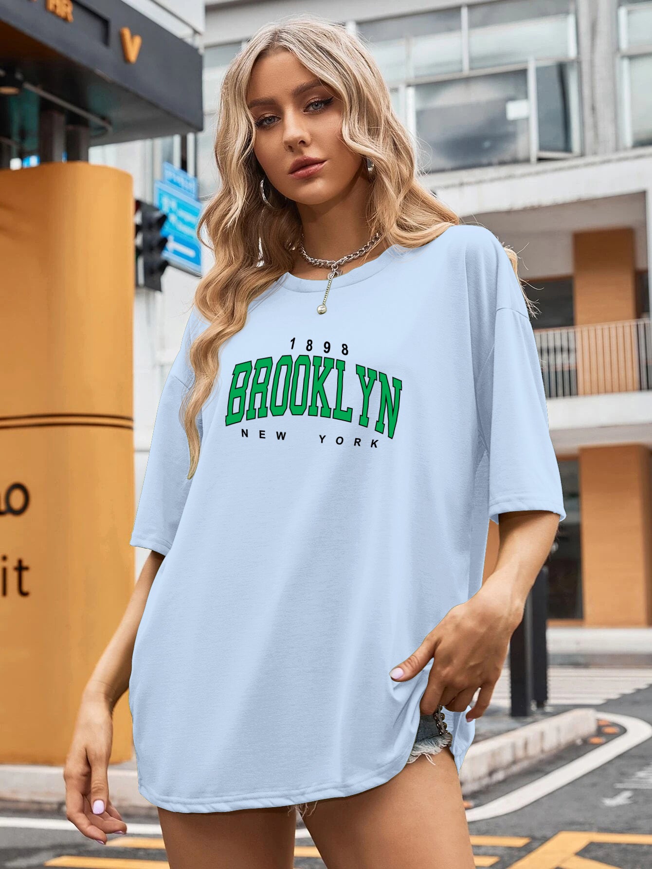 Printed Oversized Cotton T-Shirt for Women