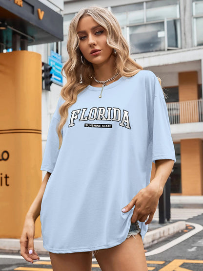 Printed Oversized Cotton T-Shirt for Women